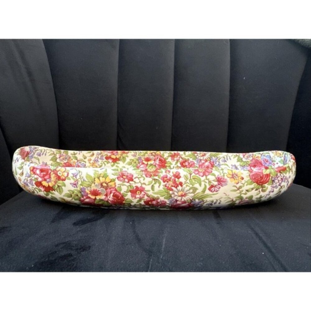 Royal Winton Grimwades Summertime Chintz Canoe Celery Olives Dish Bowl - Picture 4 of 6